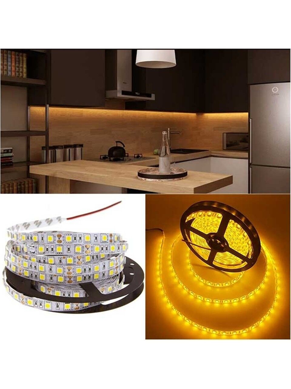 CT-4492 CATA 10 Çip Dış Mekan Amber Şerit Led (Paket 5 Metre)