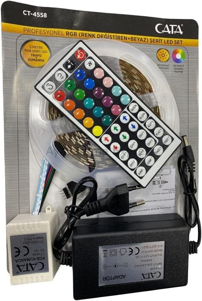CT-4558 CATA 5 Metre Profesyonel RGB Şerit Led Seti