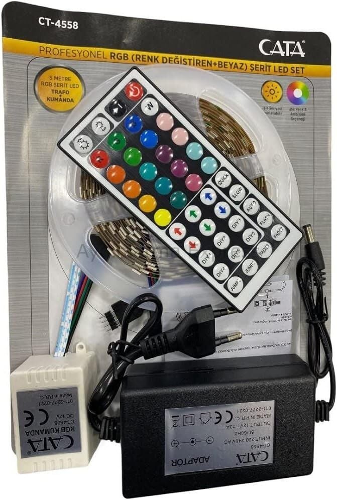 CT-4558 CATA 5 Metre Profesyonel RGB Şerit Led Seti
