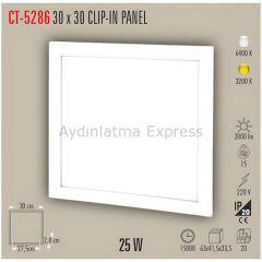 CT-5286 CATA 25W CLIP-IN Led Panel