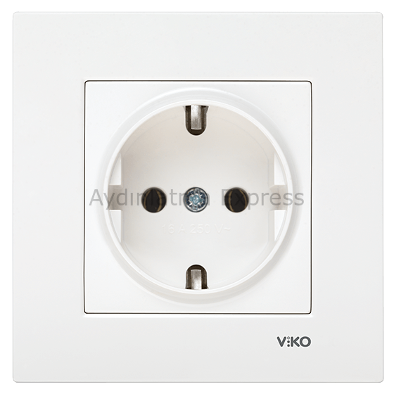 Viko Karre Topraklı Priz Beyaz (Çerçeve Hariç)