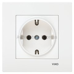 Viko Karre Topraklı Priz Beyaz (Çerçeve Hariç)