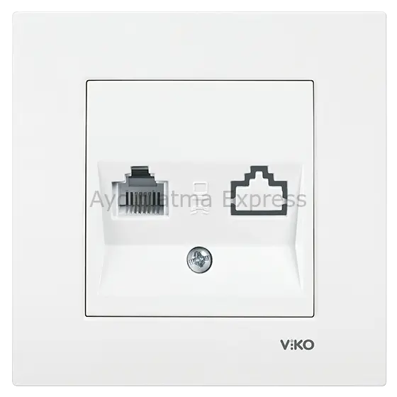 Viko Karre Nümeris Telefon Prizi Beyaz (Çerçeve Hariç)