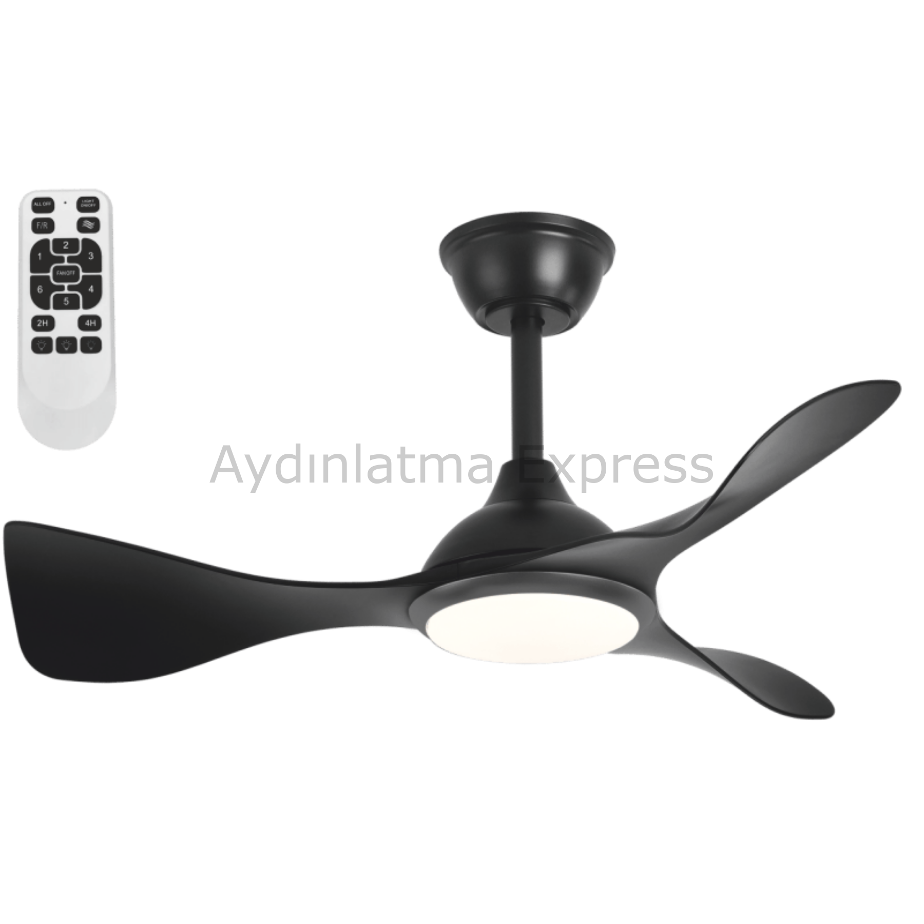 CT-3001 CATA Zürih Siyah 6 Kademe 3 Işık Renkli Tavan Vantilatörü