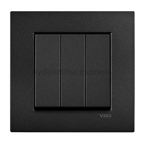 Viko Novella Üçlü Anahtar Siyah (Çerçeve Hariç)