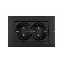 Viko Novella İkili Topraklı Priz Çocuk Korumalı Siyah (Çerçeve Hariç)