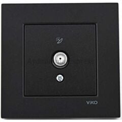 Viko Novella Uydu Prizi F Konnektör Sonlu Siyah (Çerçeve Hariç)