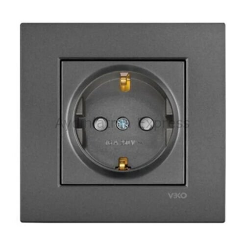 Viko Novella Topraklı Priz Çocuk Korumalı Füme (Çerçeve Hariç)