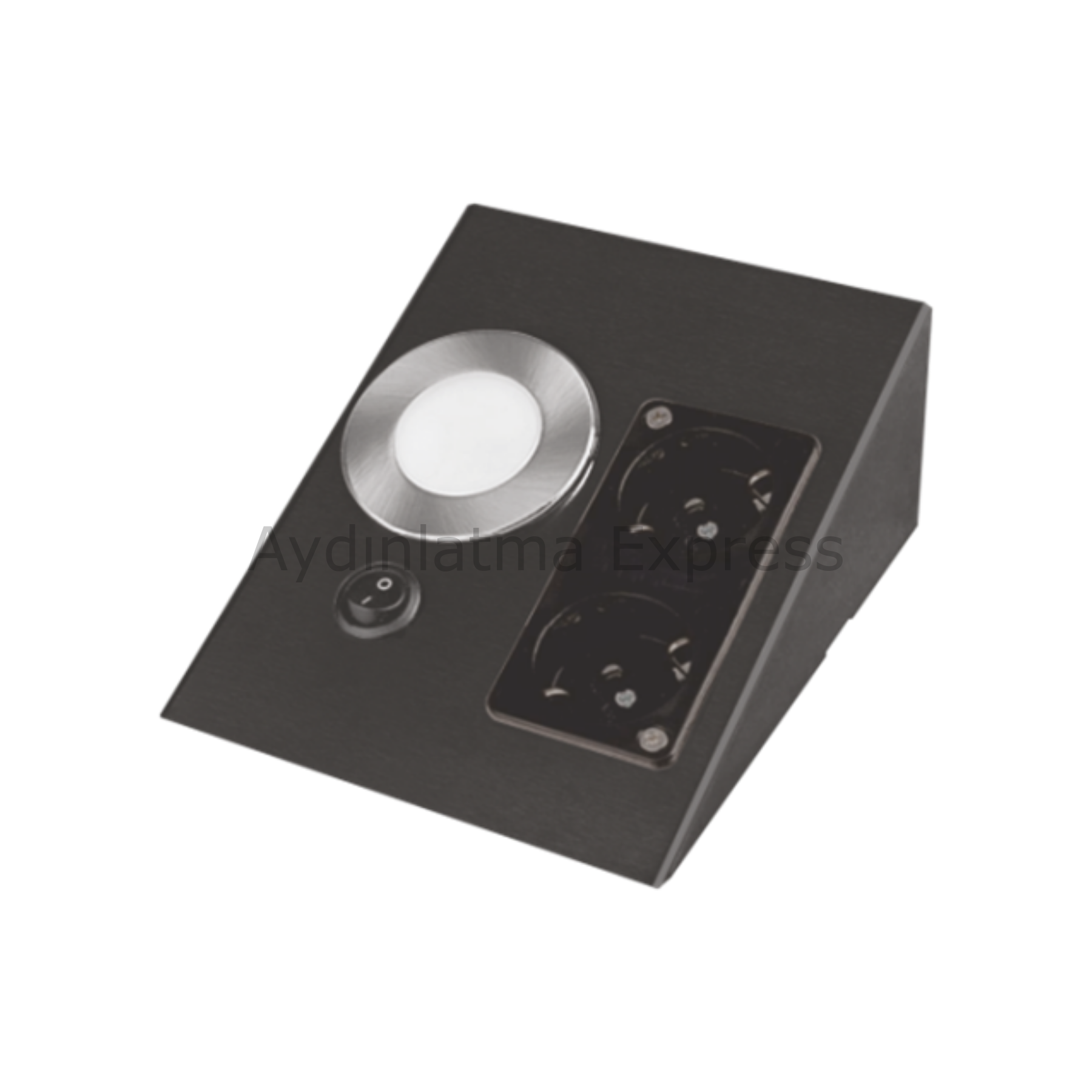 CT-5110 CATA Çift Prizli Siyah Tezgah Altı Üçgen Armatür