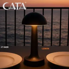 CT-8428 CATA Lizbon Siyah Şarjlı Masa Lambası