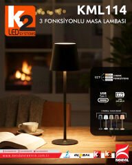 K2 Pembe 3 Fonksiyonlu Masa Lambası KML114