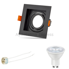 CT-5223 CATA Pars Siyah Kare Dekoratif Spot Kasa