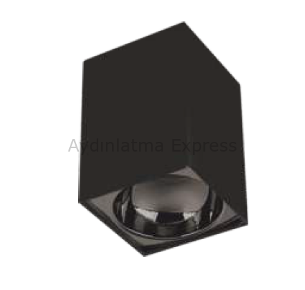 CT-5420 CATA Bergama Siyah-Platin Kare Dekoratif Spot Kasa