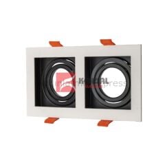 K2 İnci İkili Kare Beyaz-Siyah Dekoratif Kasa KDA855