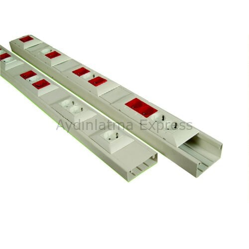 ÇETSAN 100 x 38 İçten Kapaklı Kablo Kanalı 2 Metre ÇET.1038