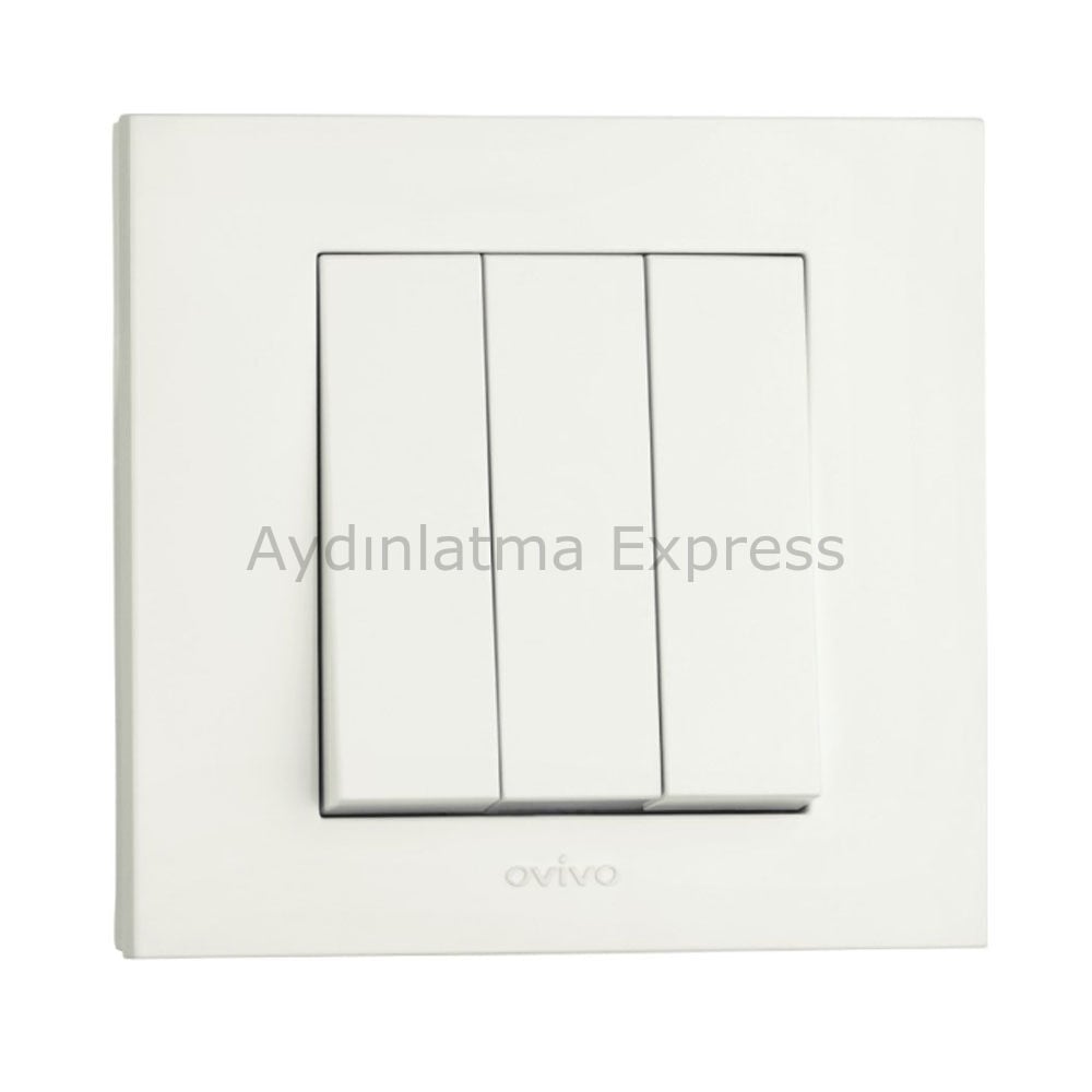 Ovivo Üçlü Anahtar Mekanizma+Tuş/Kapak