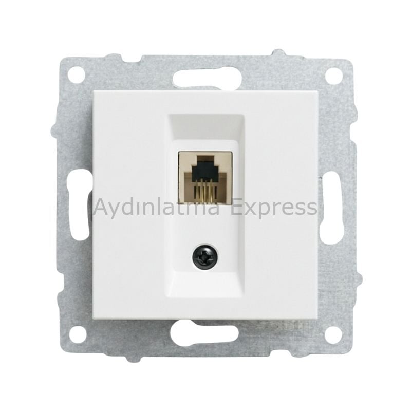 Ovivo Numeris Telefon Priz (1*RJ11-623 Kablolu, 4 Kontaklı) Mekanizma+Tuş/Kapak
