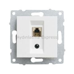 Ovivo Numeris Telefon Priz (1*RJ11-623 Kablolu, 4 Kontaklı) Mekanizma+Tuş/Kapak