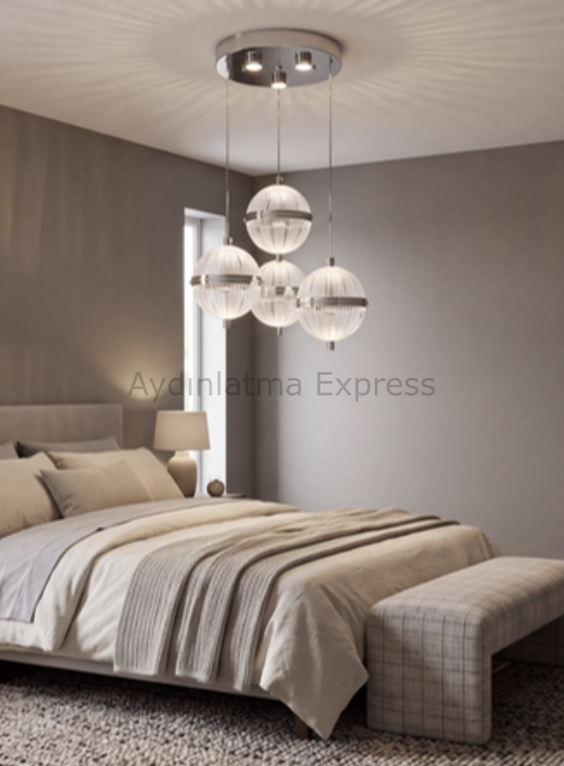 VİRAL LED 45W Havana Krom Avize CCT 3 Renk